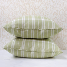 Load image into Gallery viewer, Pair of Linen Check Celery Pillows