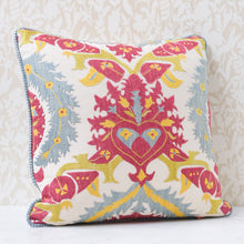 Load image into Gallery viewer, Antique Suzani Pillow with Azul Cord