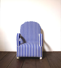 Load image into Gallery viewer, Blue and White Striped Beaded Chair