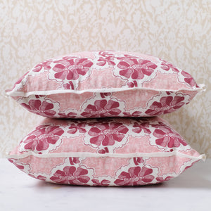 Pair of Rosette Rose Pillows