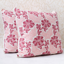 Load image into Gallery viewer, Pair of Rosette Rose Pillows
