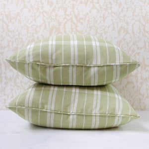 Pair of Linen Check Celery Pillows