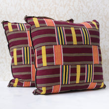 Load image into Gallery viewer, Pair of Burgundy Ewe Pillows
