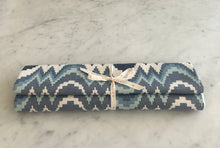 Load image into Gallery viewer, Flamestitch Indigo Remnant - 36"
