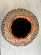 Load image into Gallery viewer, Date Palm Basket Brown Ombre w orange rim- Christine Adcock Large
