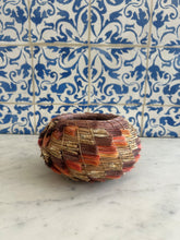 Load image into Gallery viewer, Mauve, Orange w pine needles Basket - Christine Adcock
