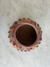 Load image into Gallery viewer, Mauve, Orange w pine needles Basket - Christine Adcock
