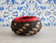 Load image into Gallery viewer, Black &amp; Red Pine Needle Basket - Christine Adcock
