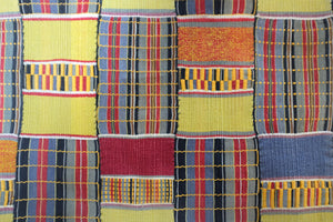 Ewe African textile- yellow, red, blue