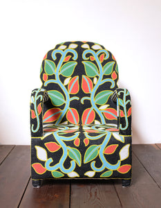 Multi-Colored Floral Beaded Chair