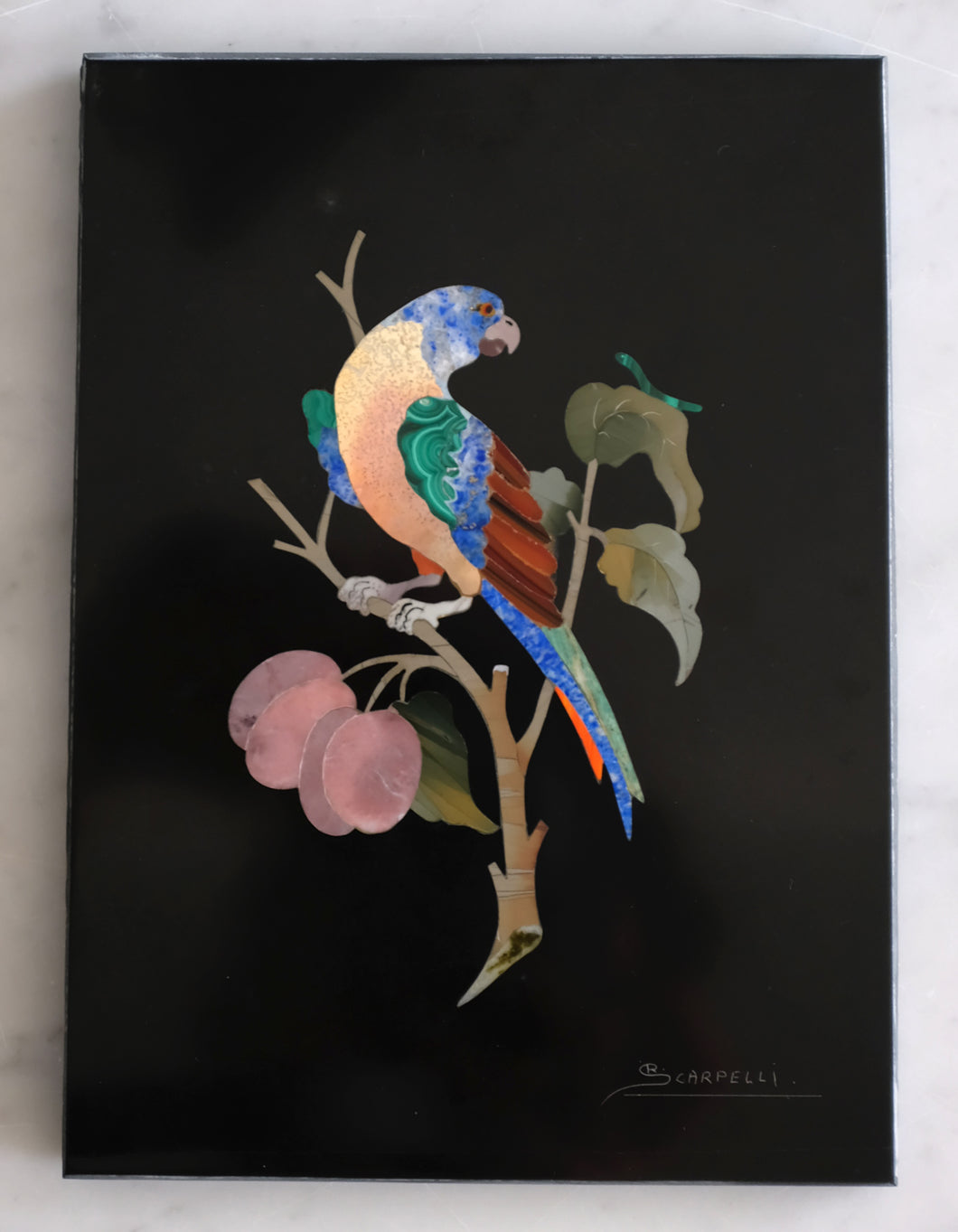 Pietra Dura Bird Plaque